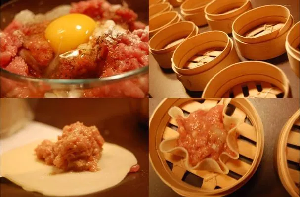 Einfaches Shu Mai mit Putenhackfleisch