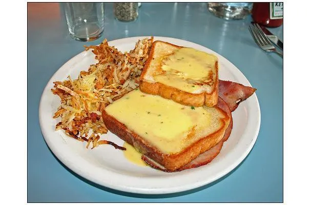 Schinken und Röstkartoffeln