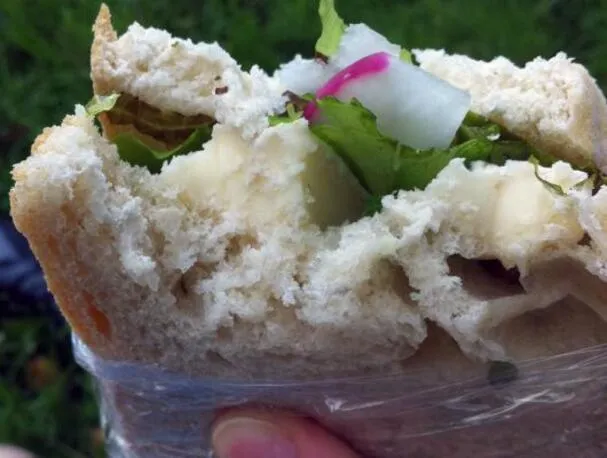 Kräuter-, Brie- und Radieschensandwich