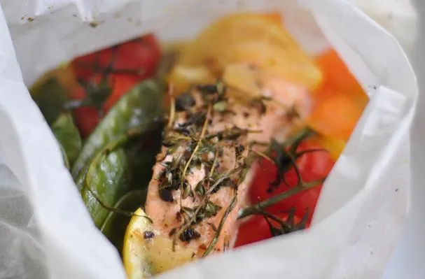 Lachs & Gemüse en Papillote