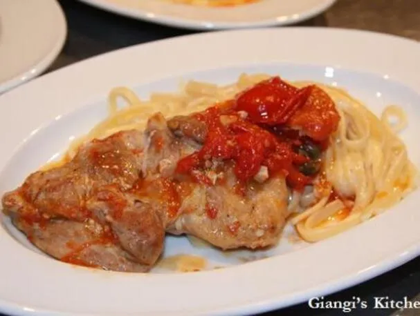Hähnchen Piccata und Fettuccine mit Limettensauce