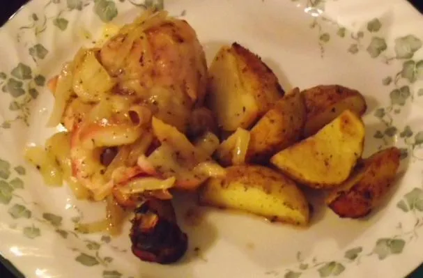 Hähnchen mit karamellisierter Apfelsauce